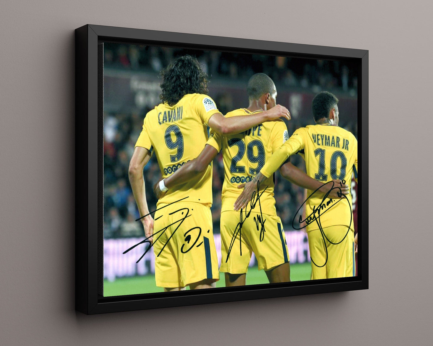 Cavani Neymar Mbappe PSG Autograph Print - Golden Trio