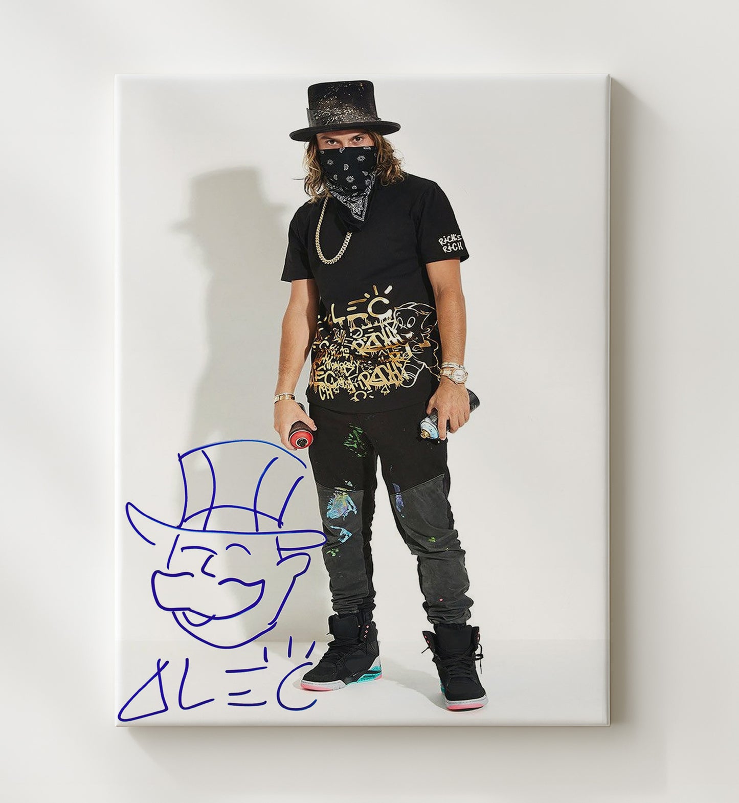 Alec Monopoly Graffiti Tag Artist Portrait Celebrity Wall Art 20x24 Canvas celebrity wall art print