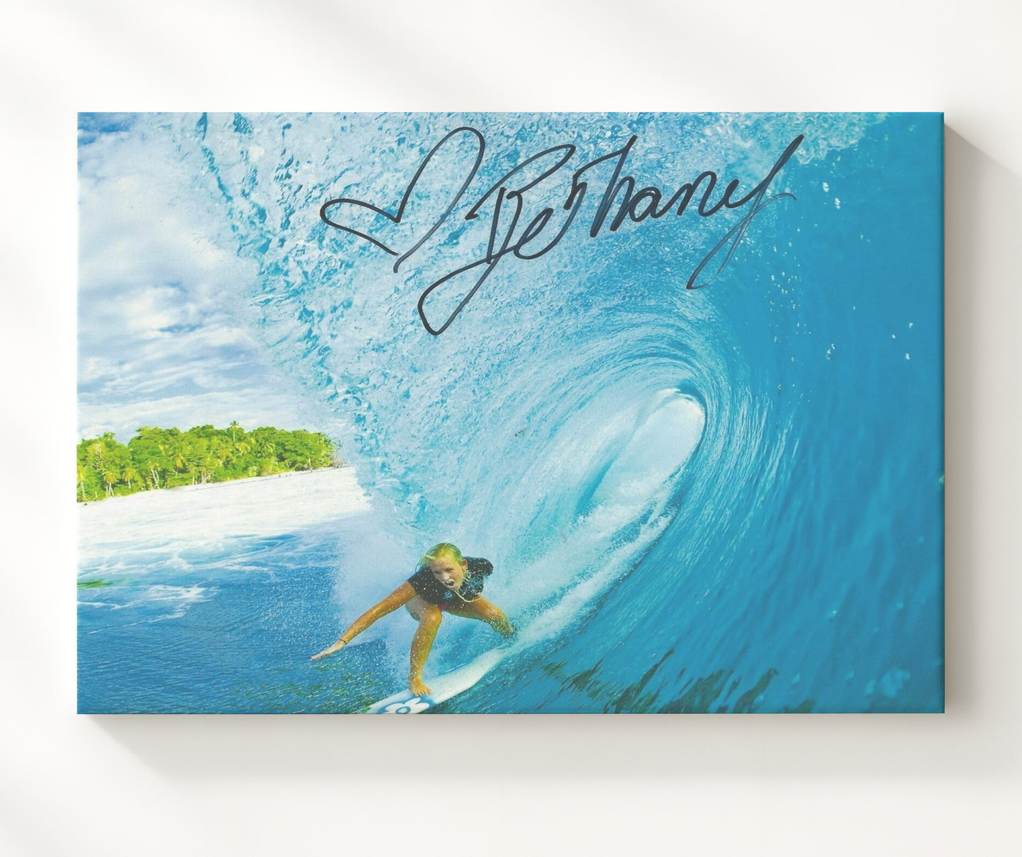 Bethany Hamilton Riding Inside Ocean Barrel Celebrity Wall Art 20x24 Canvas celebrity wall art print