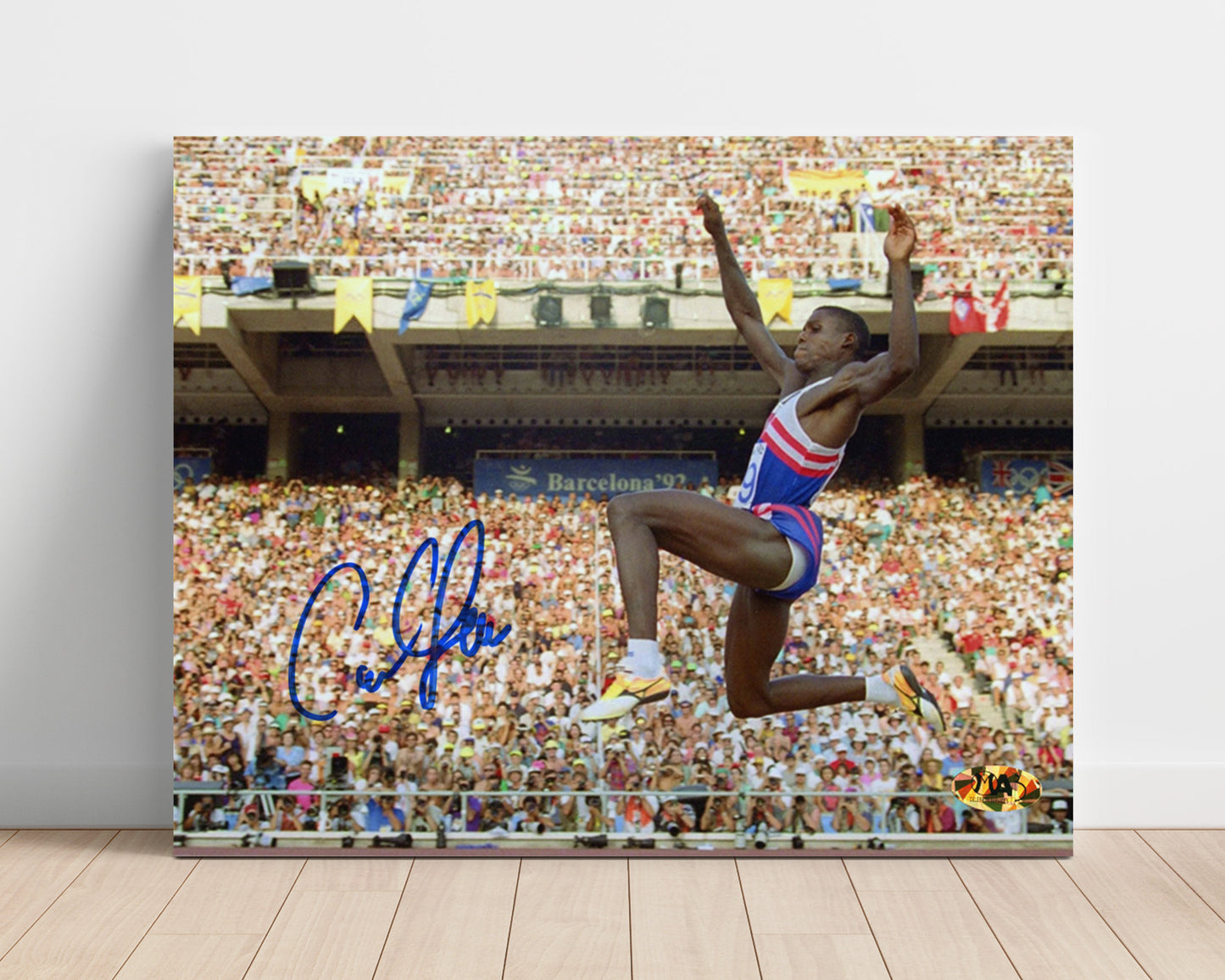 Carl Lewis – Olympic Long Jump Barcelona 1992 unframed semi-gloss poster print