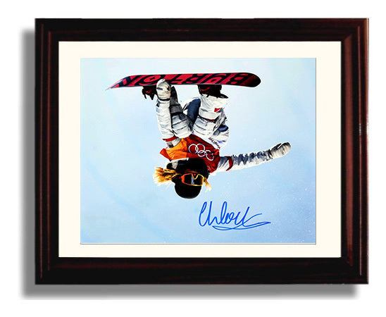 Chloe Kim Olympic Halfpipe Inverted Aerial Celebrity Wall Art 8x10 Beveled Frame celebrity wall art print
