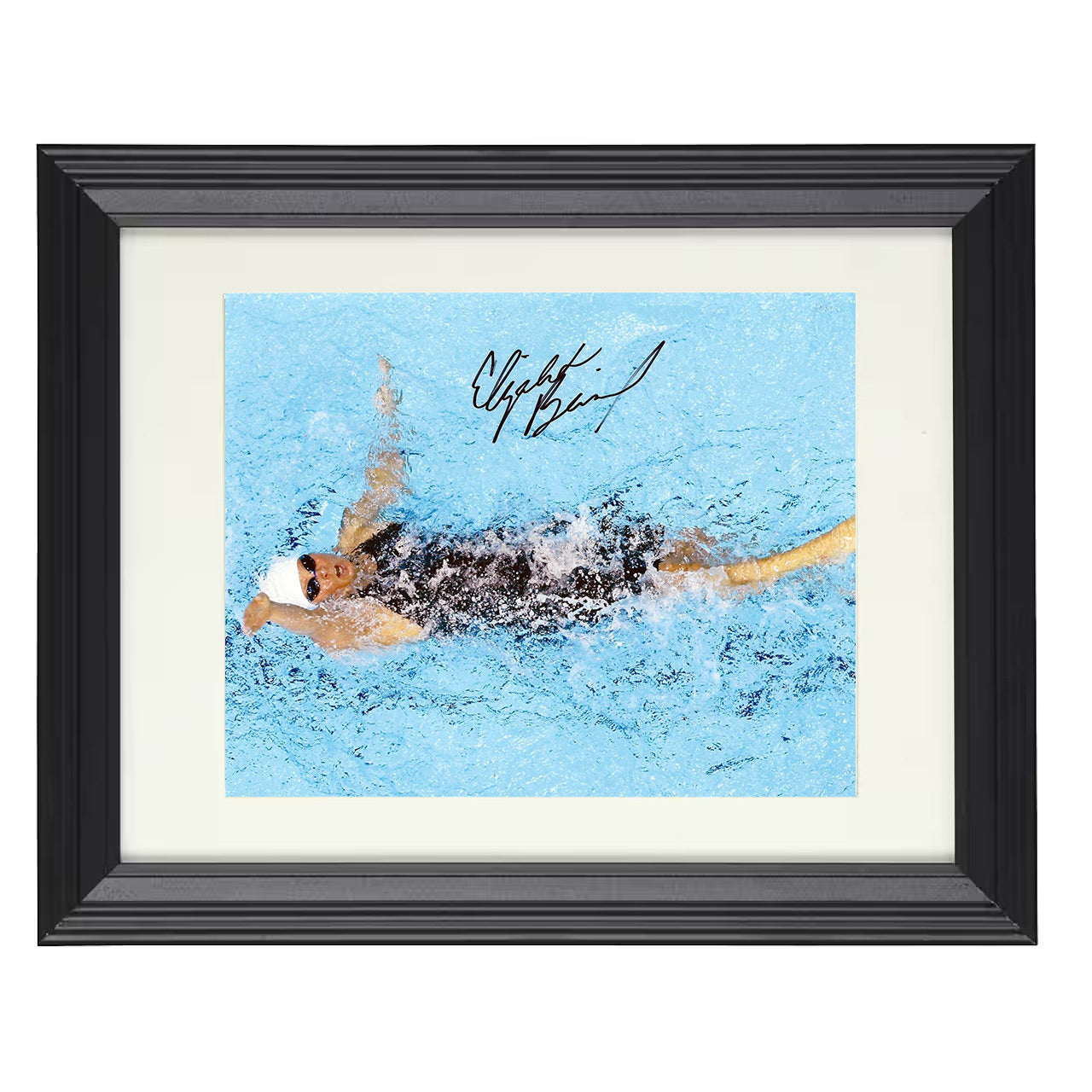 Elizabeth Beisel – Olympic Backstroke Race 8x10 matted black framed celebrity wall art