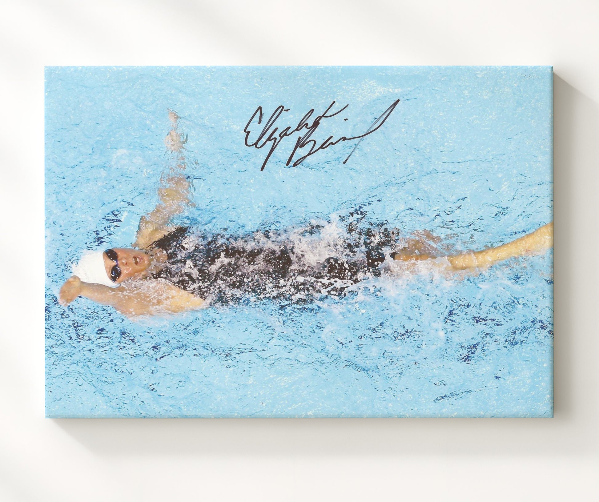 Elizabeth Beisel Olympic Backstroke Swimming Race Celebrity Wall Art 20x24 Canvas celebrity wall art print