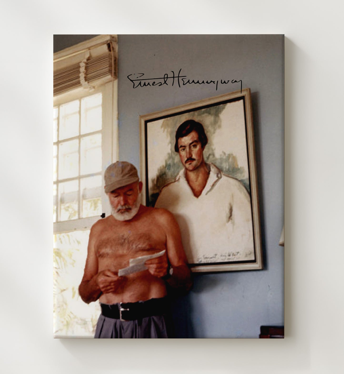 Ernest Hemingway American Author Celebrity Wall Art 20x24 Canvas celebrity wall art print