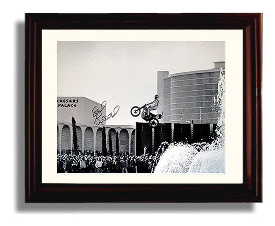 Evel Knievel Caesars Palace Motorcycle Jump Celebrity Wall Art 8x10 Beveled Frame celebrity wall art print