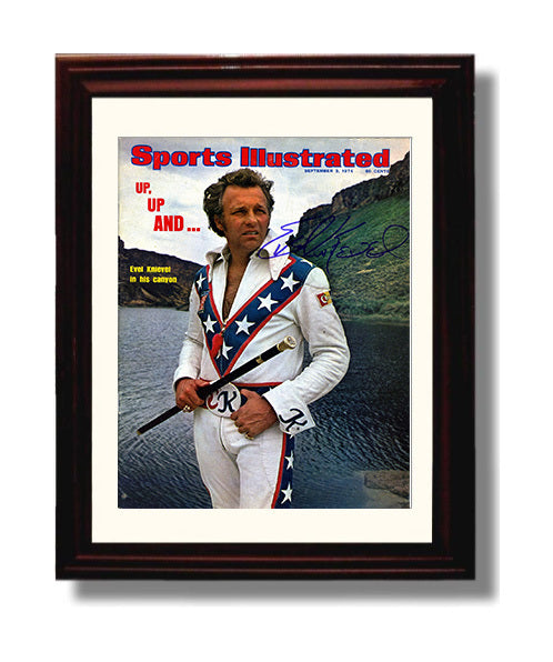 Evel Knievel SI Canyon Portrait 1974 Celebrity Wall Art 8x10 Beveled Frame celebrity wall art print