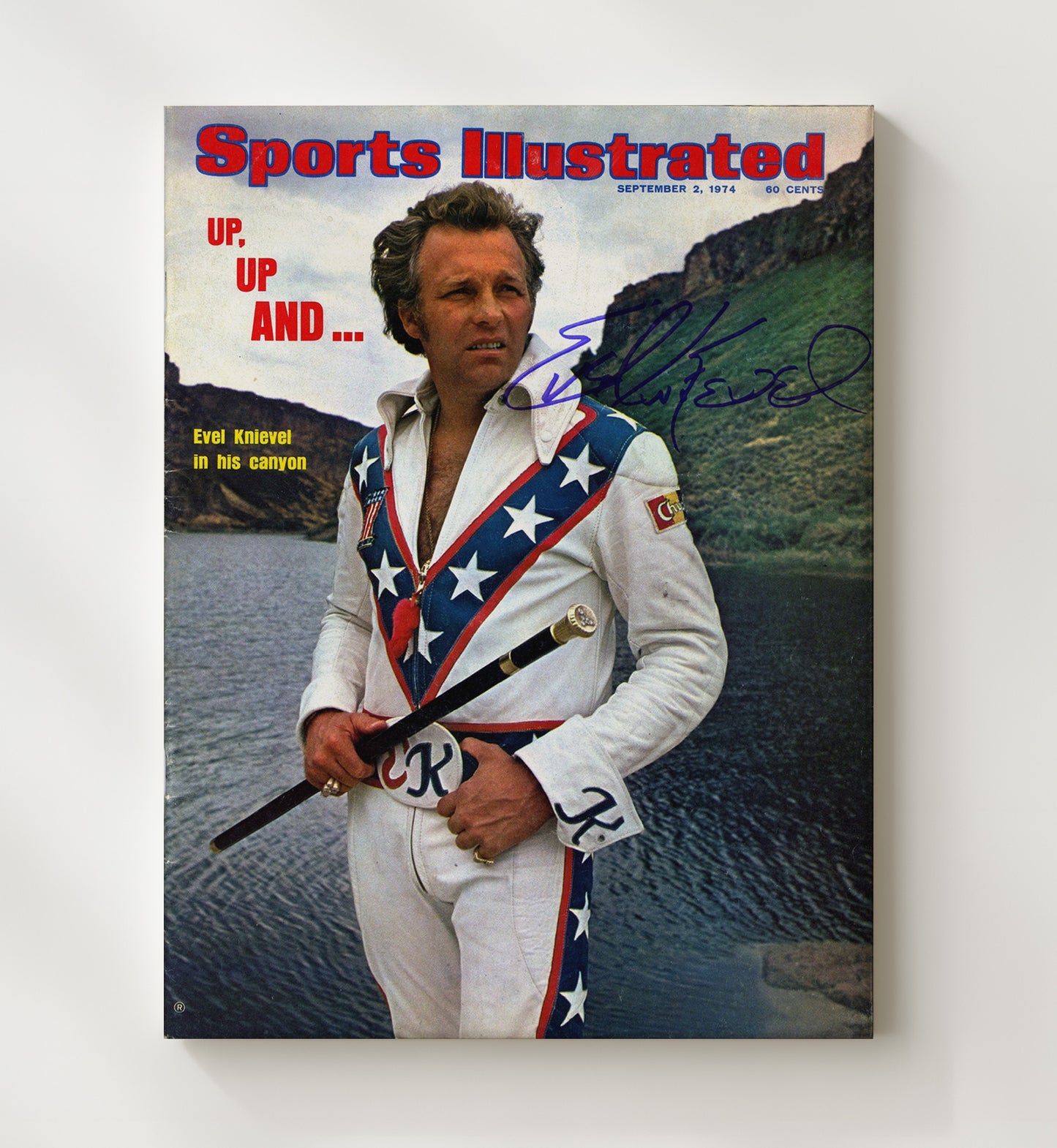 Evel Knievel SI Canyon Portrait 1974 Celebrity Wall Art 20x24 Canvas celebrity wall art print