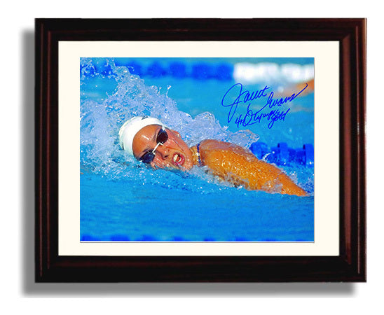 Janet Evans Olympic Freestyle Swimming Champion Celebrity Wall Art 8x10 Beveled Frame celebrity wall art print