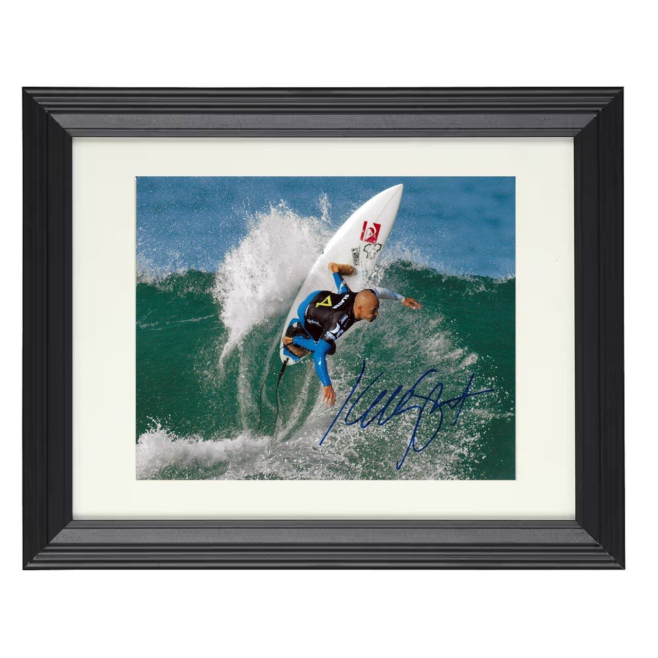 Kelly Slater – Professional Surfing Wave Ride 8x10 matted black framed celebrity wall art