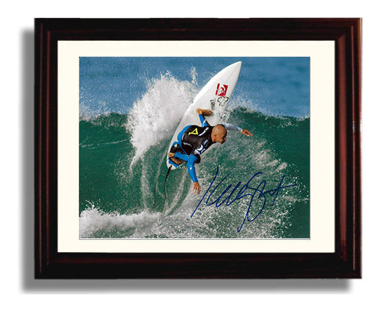 Kelly Slater Professional Surfing Wave Ride Celebrity Wall Art 8x10 Beveled Frame celebrity wall art print