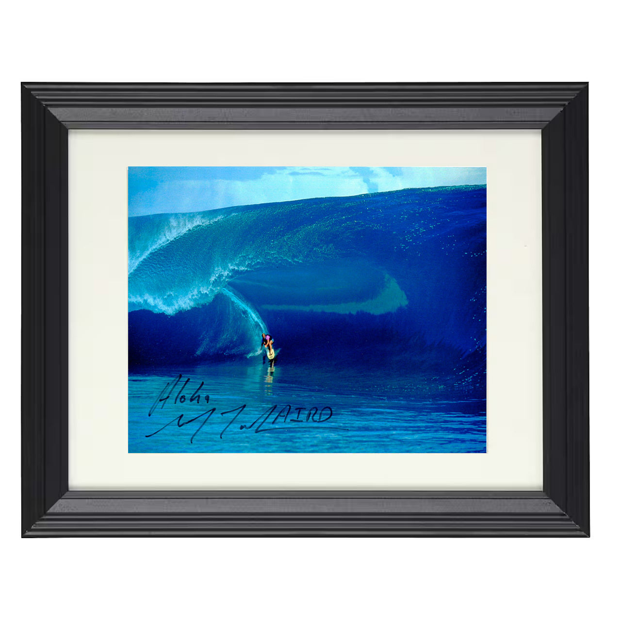 Laird Hamilton – Big Wave Surfing Pipeline 8x10 matted black framed celebrity wall art