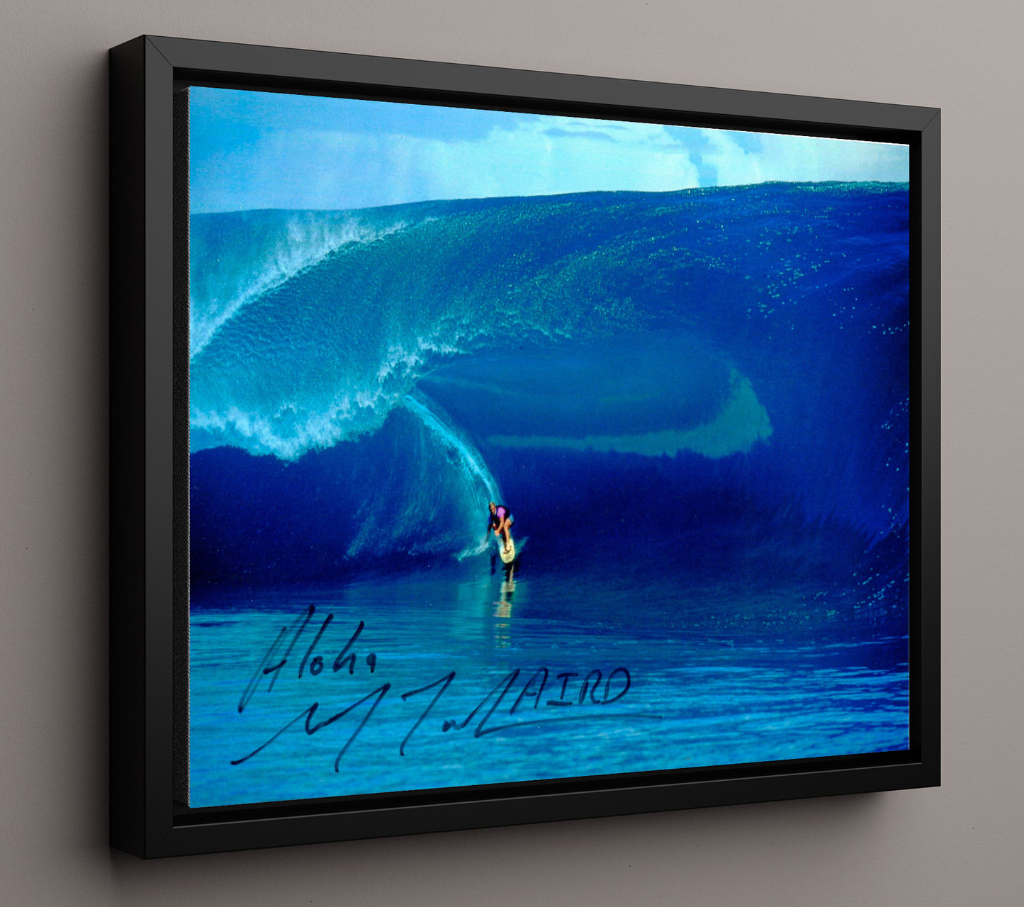Laird Hamilton Big Wave Surfing Pipeline Celebrity Wall Art 16x20 Framed Canvas celebrity wall art print