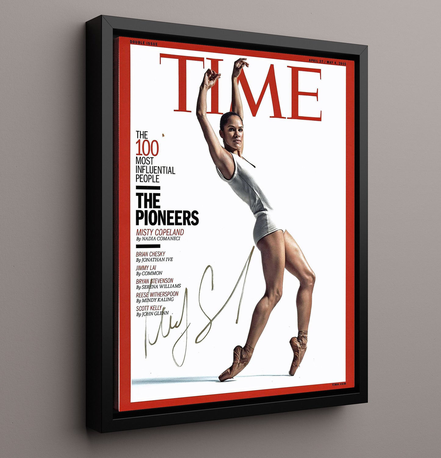 Misty Copeland TIME 100 Pioneers Cover 2015 Celebrity Wall Art 16x20 Framed Canvas celebrity wall art print