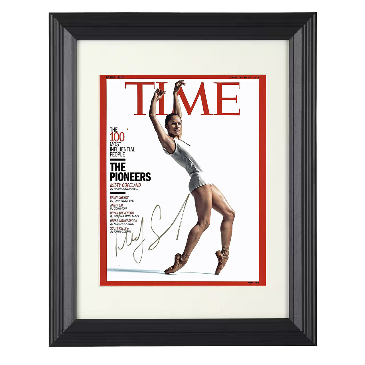 Misty Copeland – TIME 100 Pioneers 2015 Artwork 8x10 matted black framed celebrity wall art