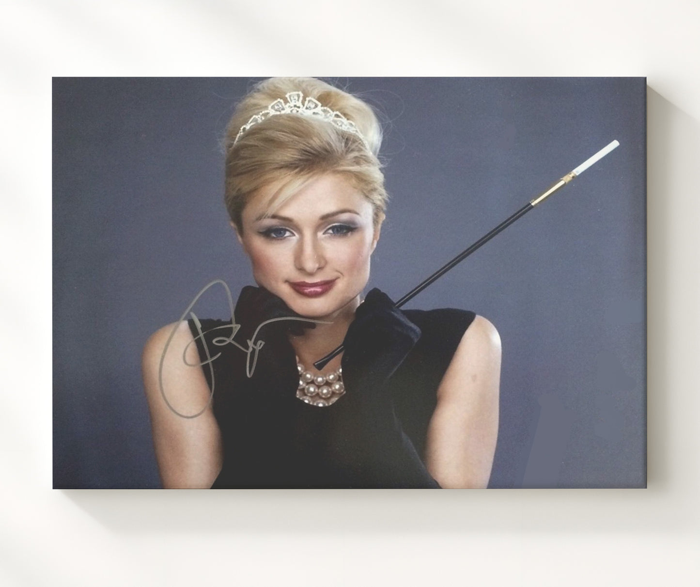 Paris Hilton Fashion Editorial Cigarette Pose Celebrity Wall Art 20x24 Canvas celebrity wall art print