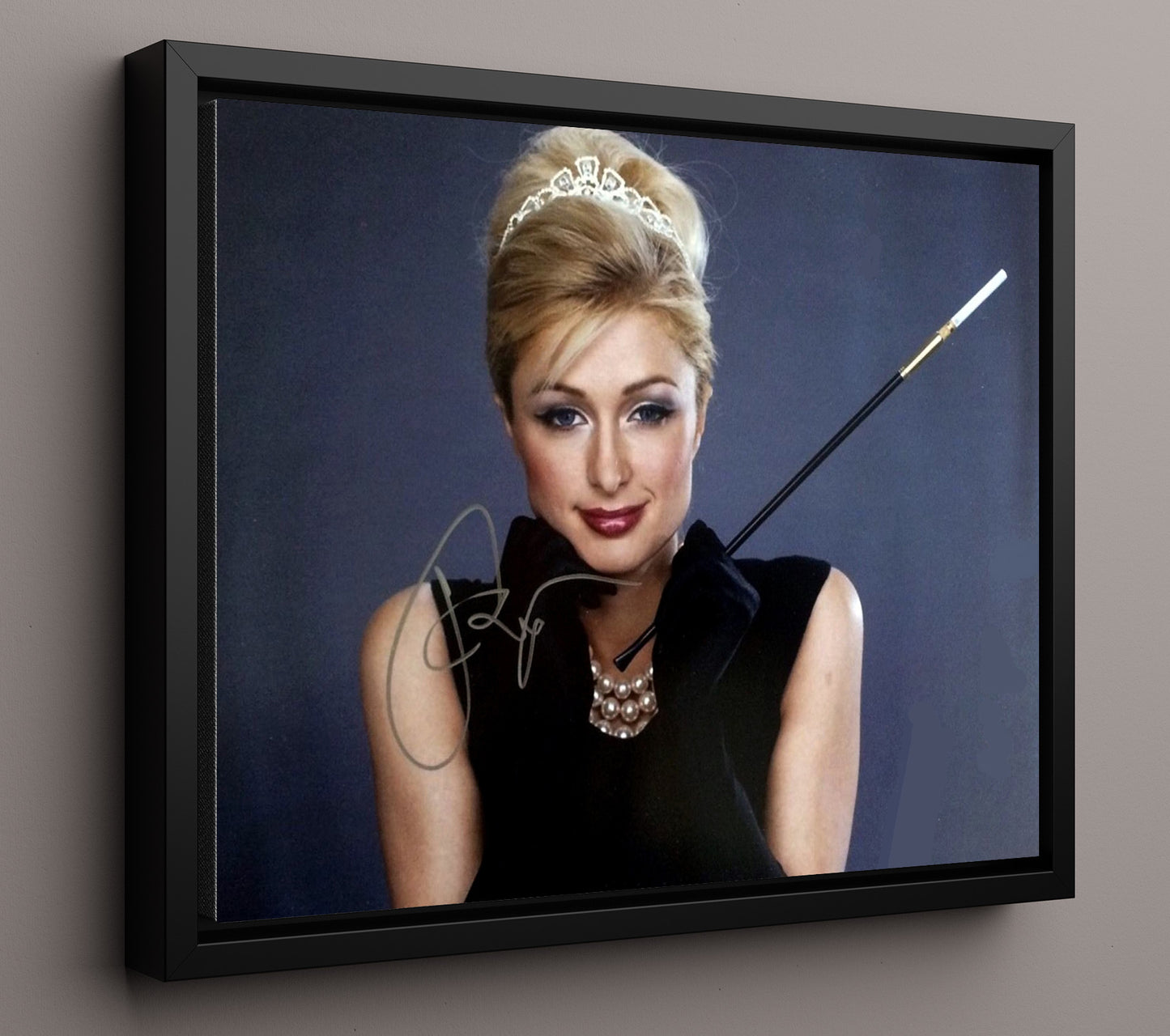 Paris Hilton Fashion Editorial Cigarette Pose Celebrity Wall Art 16x20 Framed Canvas celebrity wall art print