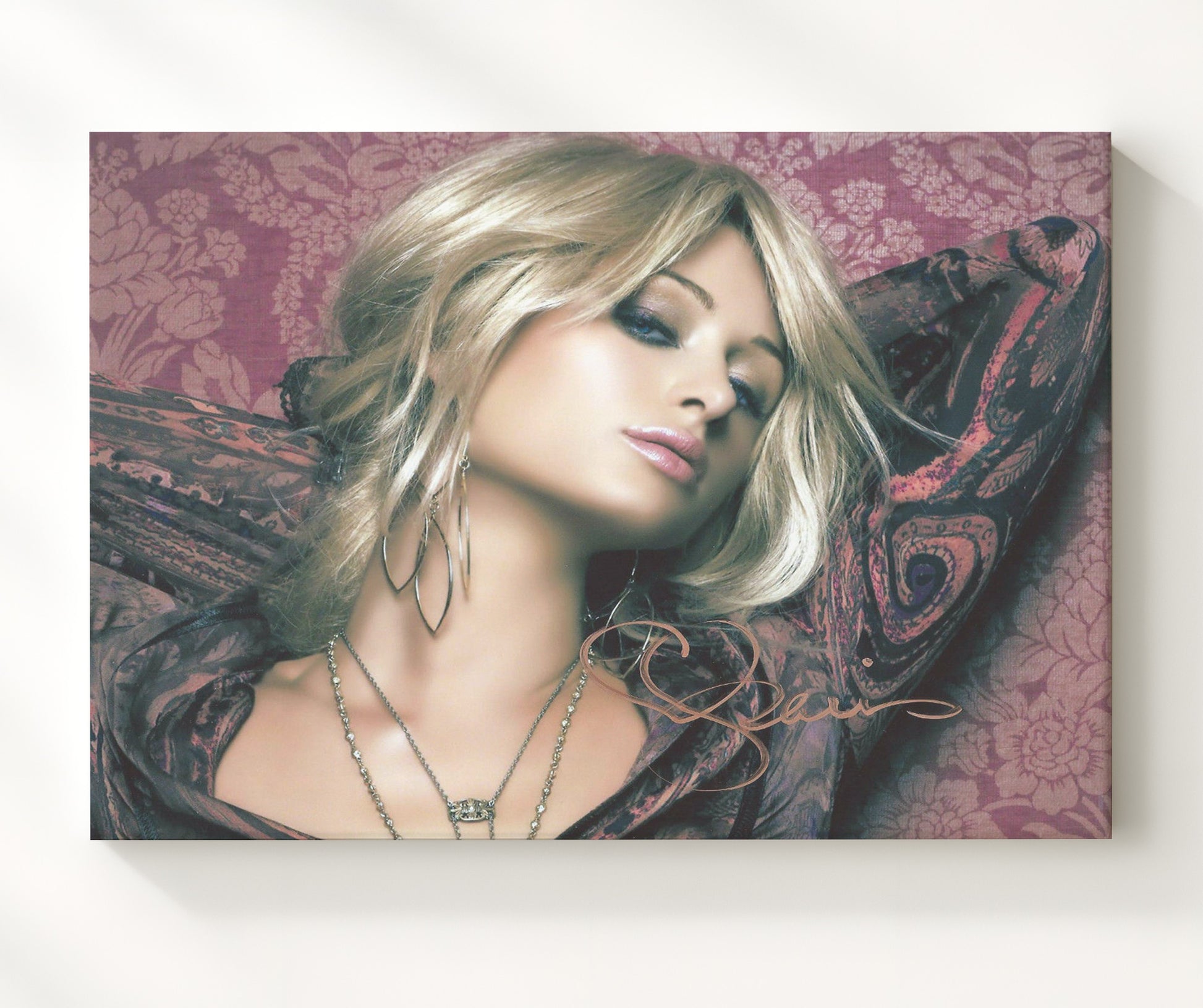 Paris Hilton Glamour Fashion Studio Pose Celebrity Wall Art 20x24 Canvas celebrity wall art print
