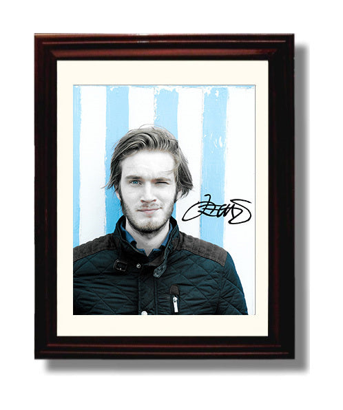 PewDiePie YouTube Creator Celebrity Wall Art 8x10 Beveled Frame celebrity wall art print