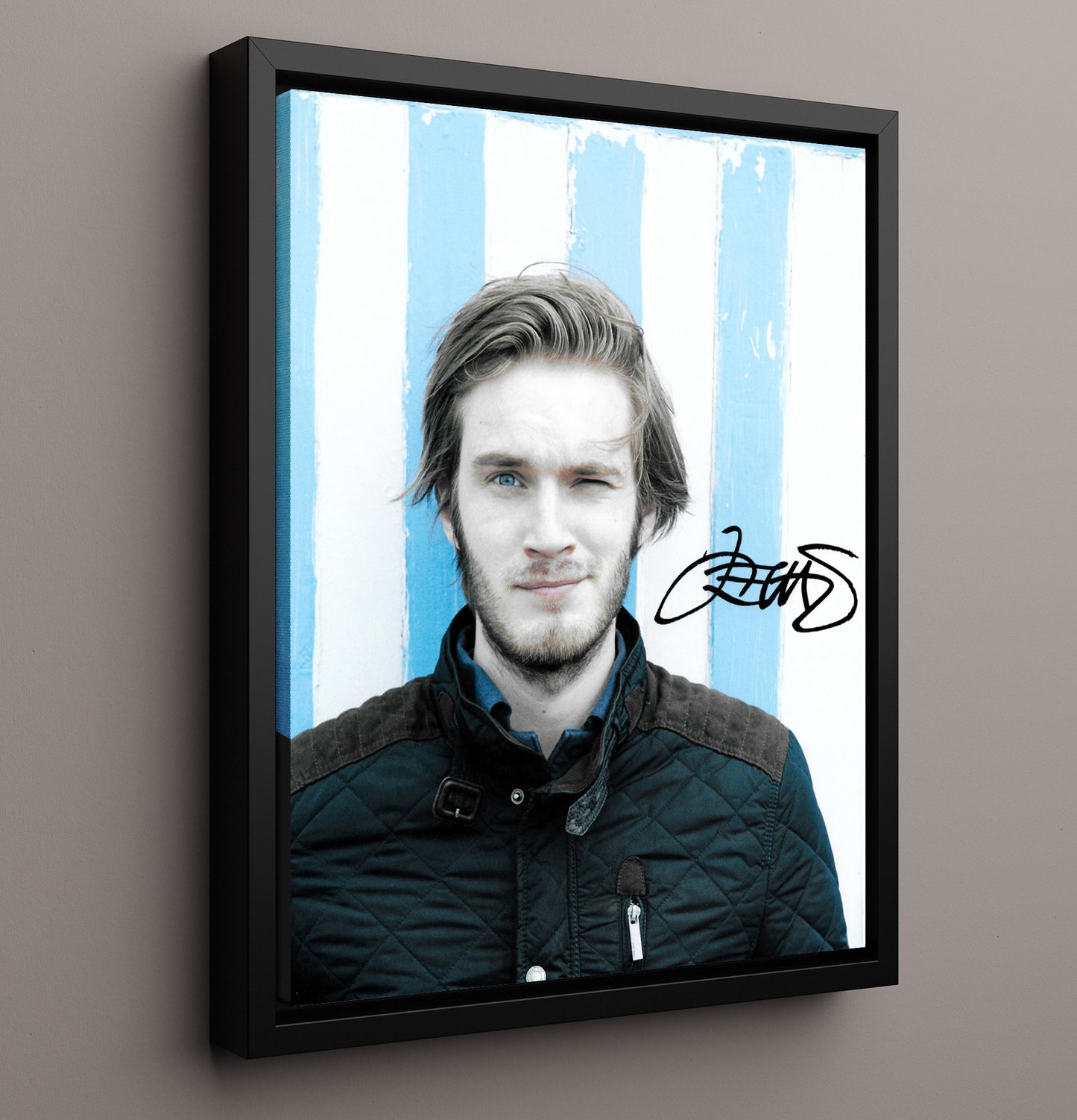 PewDiePie YouTube Creator Celebrity Wall Art 16x20 Framed Canvas celebrity wall art print