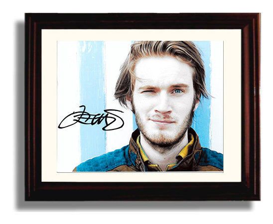 PewDiePie YouTube Creator Studio Headshot Celebrity Wall Art 8x10 Beveled Frame celebrity wall art print