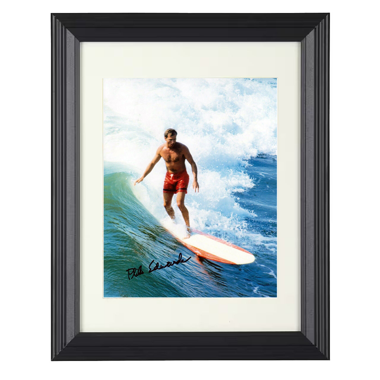 Phil Edwards – Surfing Champion 8x10 matted black framed celebrity wall art