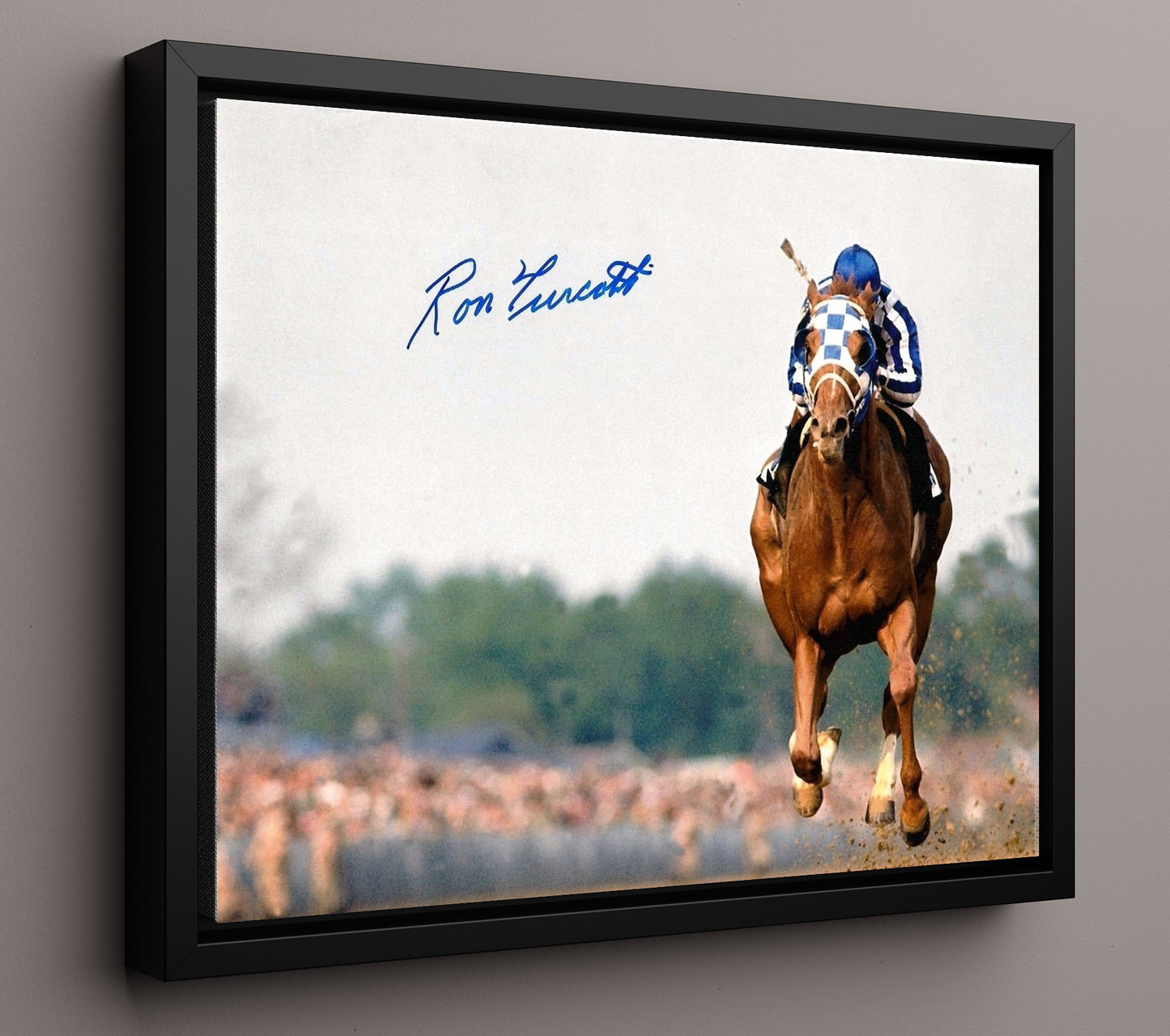 Ron Turcotte Secretariat Triple Crown Jockey Racing Celebrity Wall Art 16x20 Framed Canvas celebrity wall art print