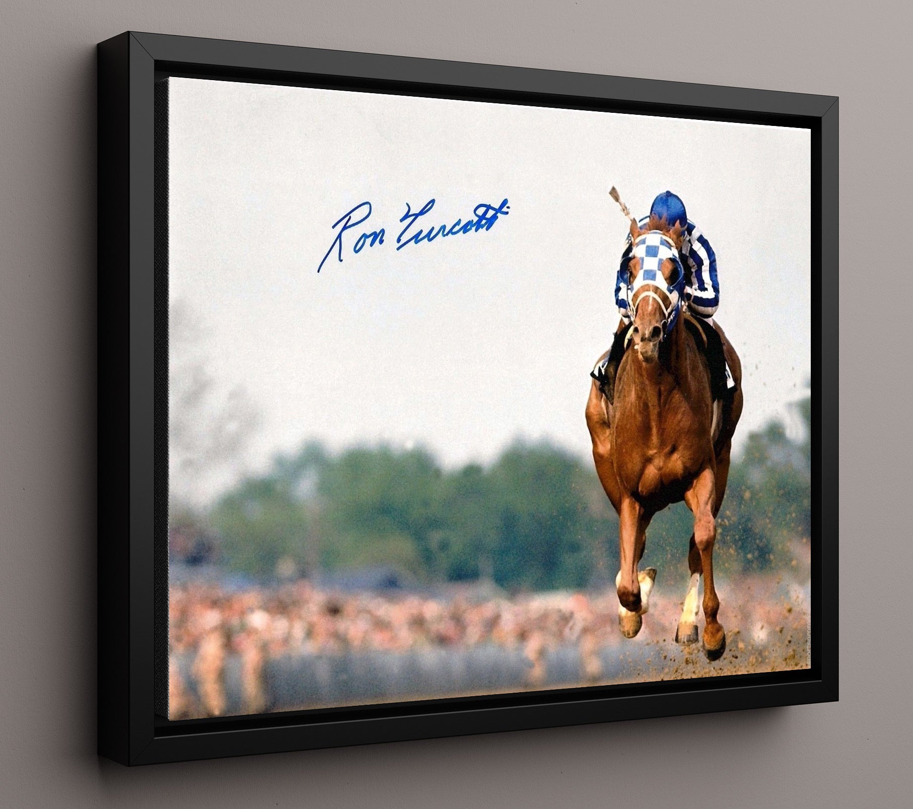 Ron Turcotte Secretariat Triple Crown Jockey Racing Celebrity Wall Art 16x20 Framed Canvas celebrity wall art print