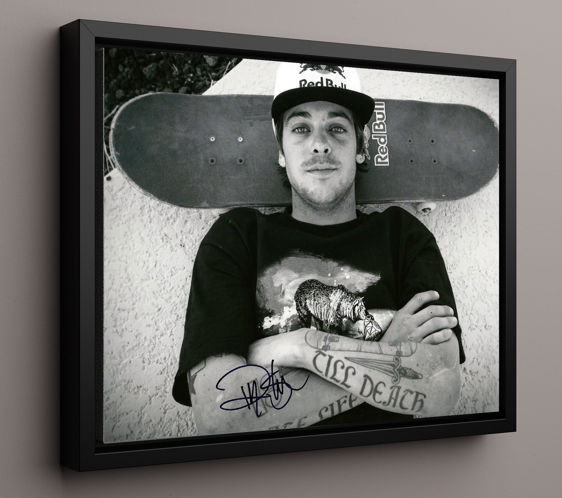 Ryan Sheckler Holding Skateboard Red Bull Deck Celebrity Wall Art 16x20 Framed Canvas celebrity wall art print