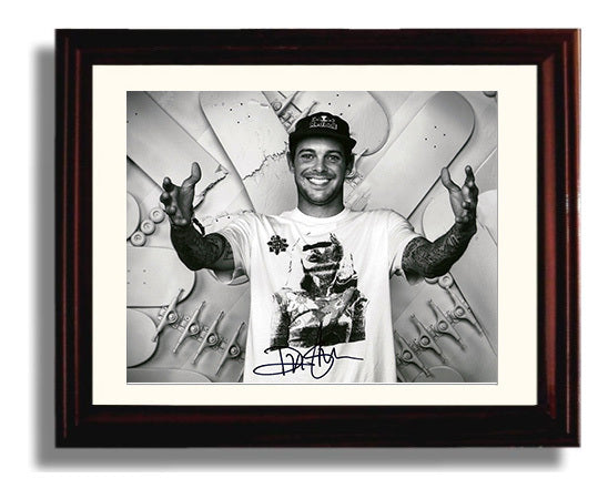 Ryan Sheckler Professional Skateboarder Black White Studio Celebrity Wall Art 8x10 Beveled Frame celebrity wall art print