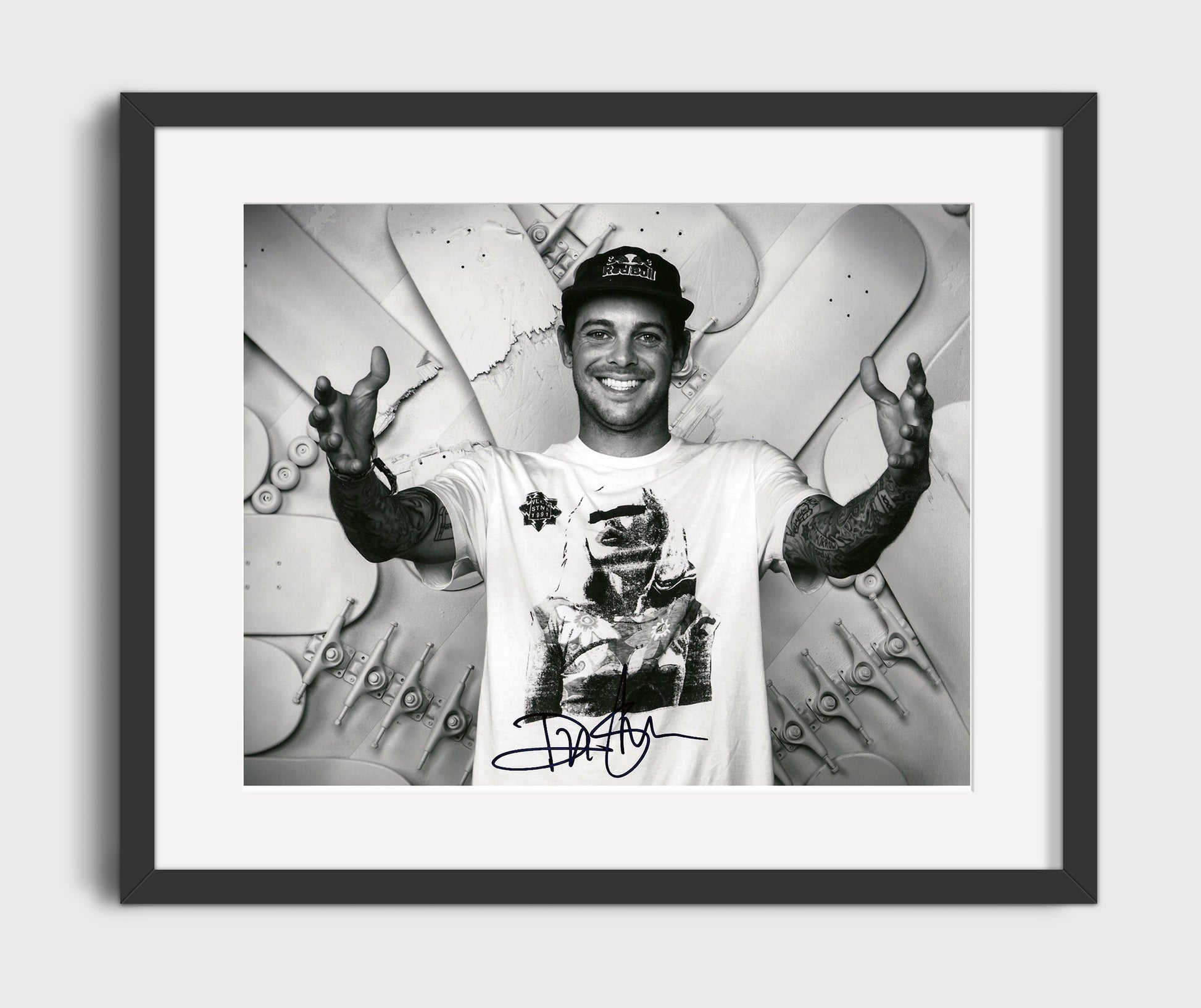 Ryan Sheckler Professional Skateboarder Black White Studio Celebrity Wall Art 16x20 Gallery Frame celebrity wall art print
