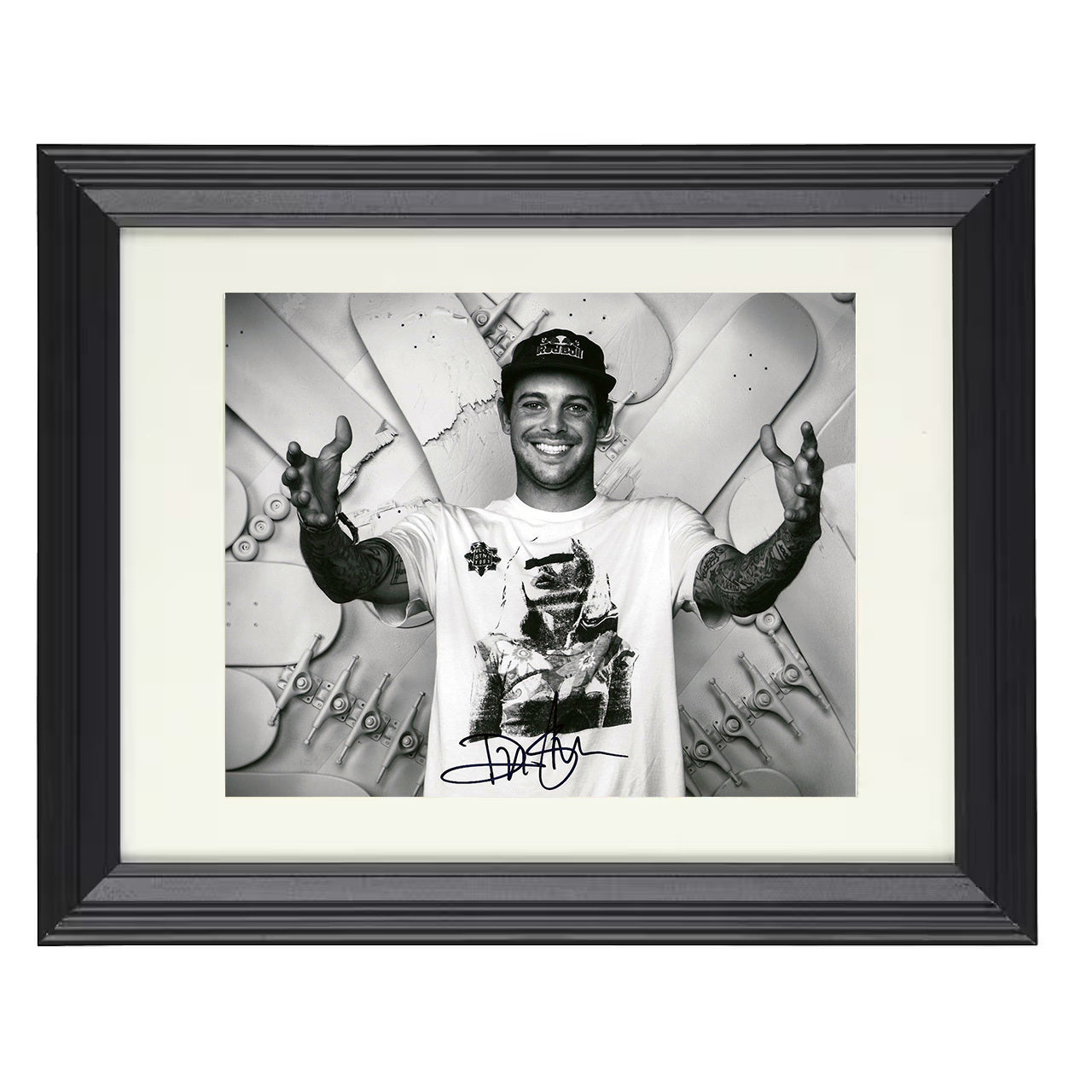 Ryan Sheckler – Monochrome Skateboarder 8x10 matted black framed celebrity wall art