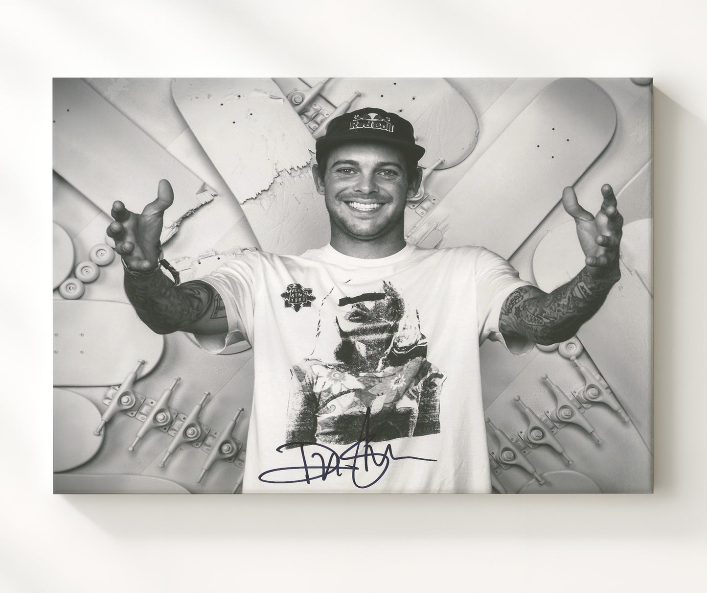 Ryan Sheckler Professional Skateboarder Black White Studio Celebrity Wall Art 20x24 Canvas celebrity wall art print