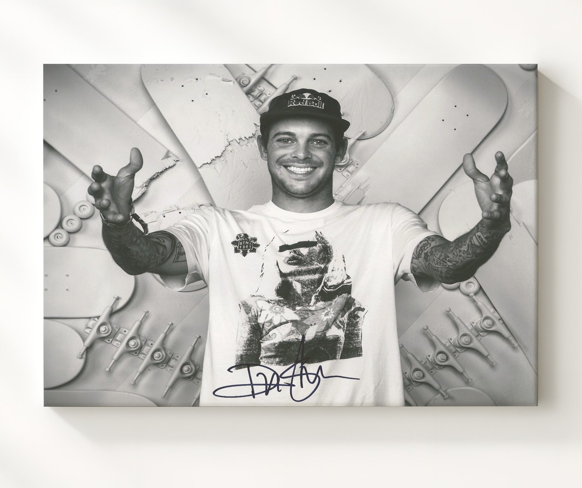 Ryan Sheckler Professional Skateboarder Black White Studio Celebrity Wall Art 20x24 Canvas celebrity wall art print