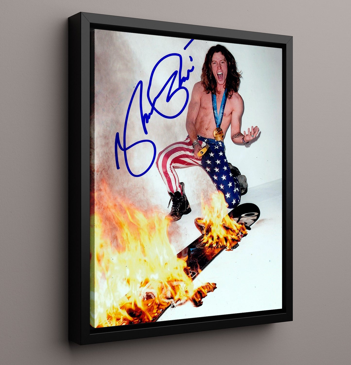 Shaun White Olympic Snowboard Champion Celebrity Wall Art 16x20 Framed Canvas celebrity wall art print
