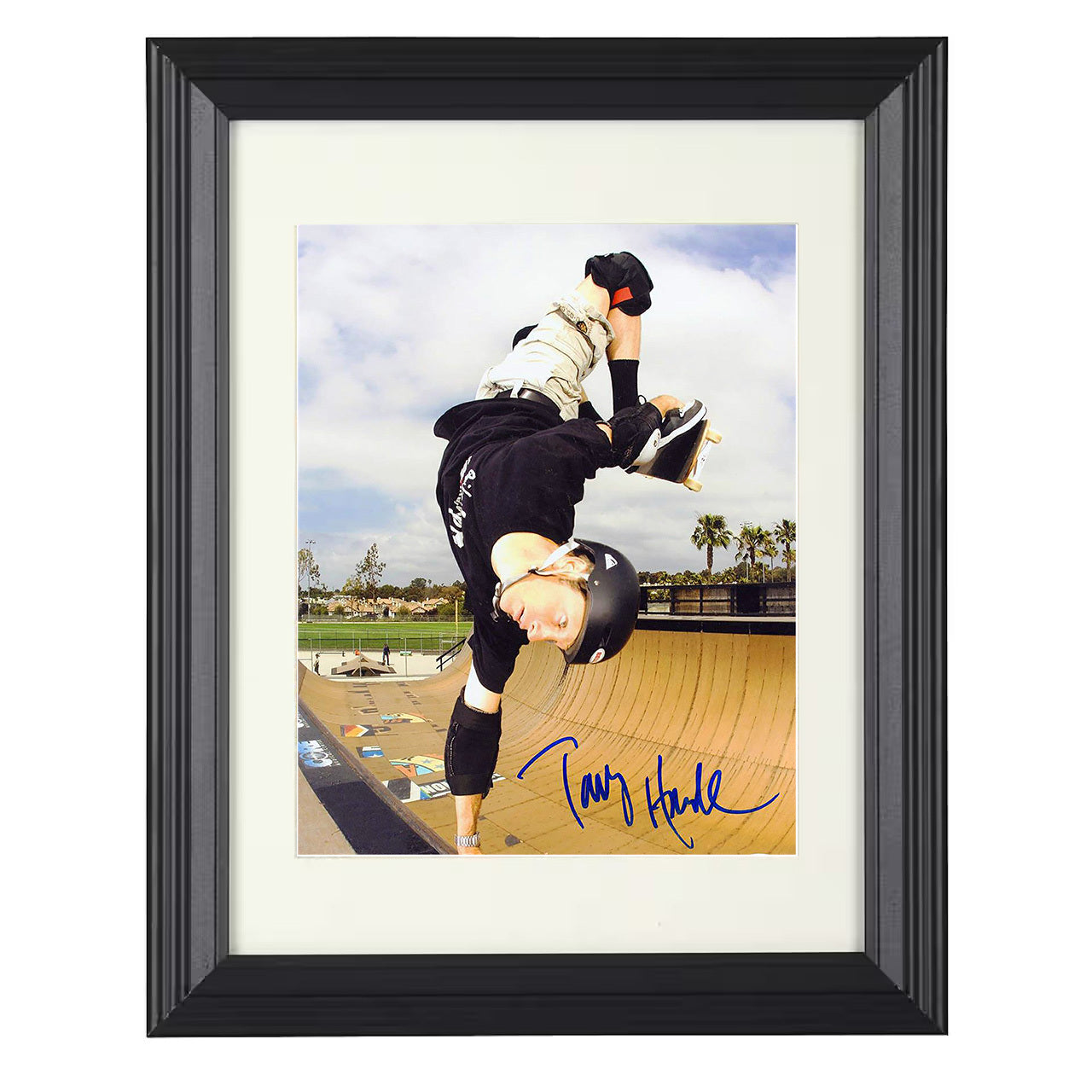 Tony Hawk – Skateboard Handplant 8x10 matted black framed celebrity wall art
