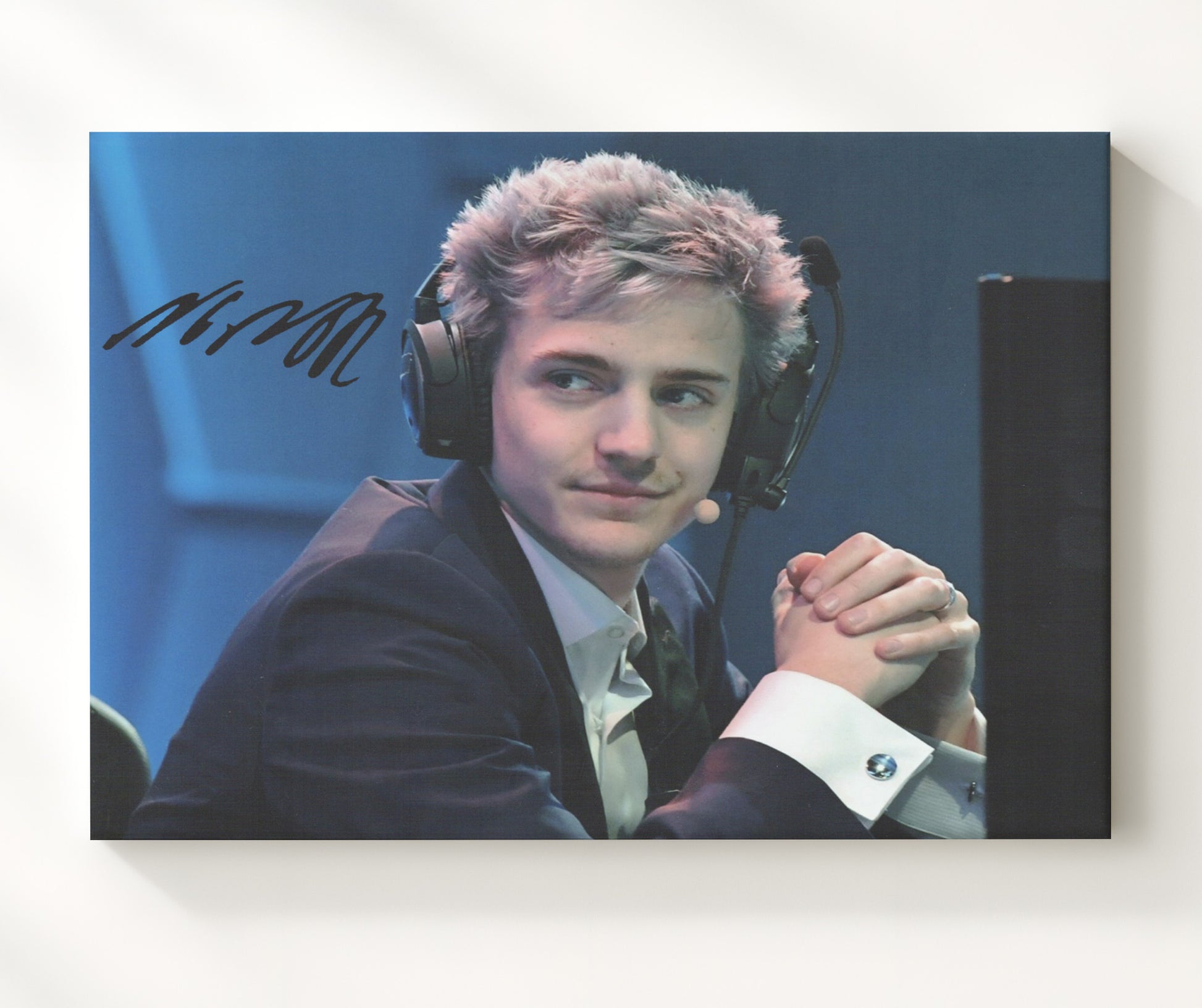 Tyler Blevins Ninja Esports Gaming Headset Tournament Desk Celebrity Wall Art 20x24 Canvas celebrity wall art print