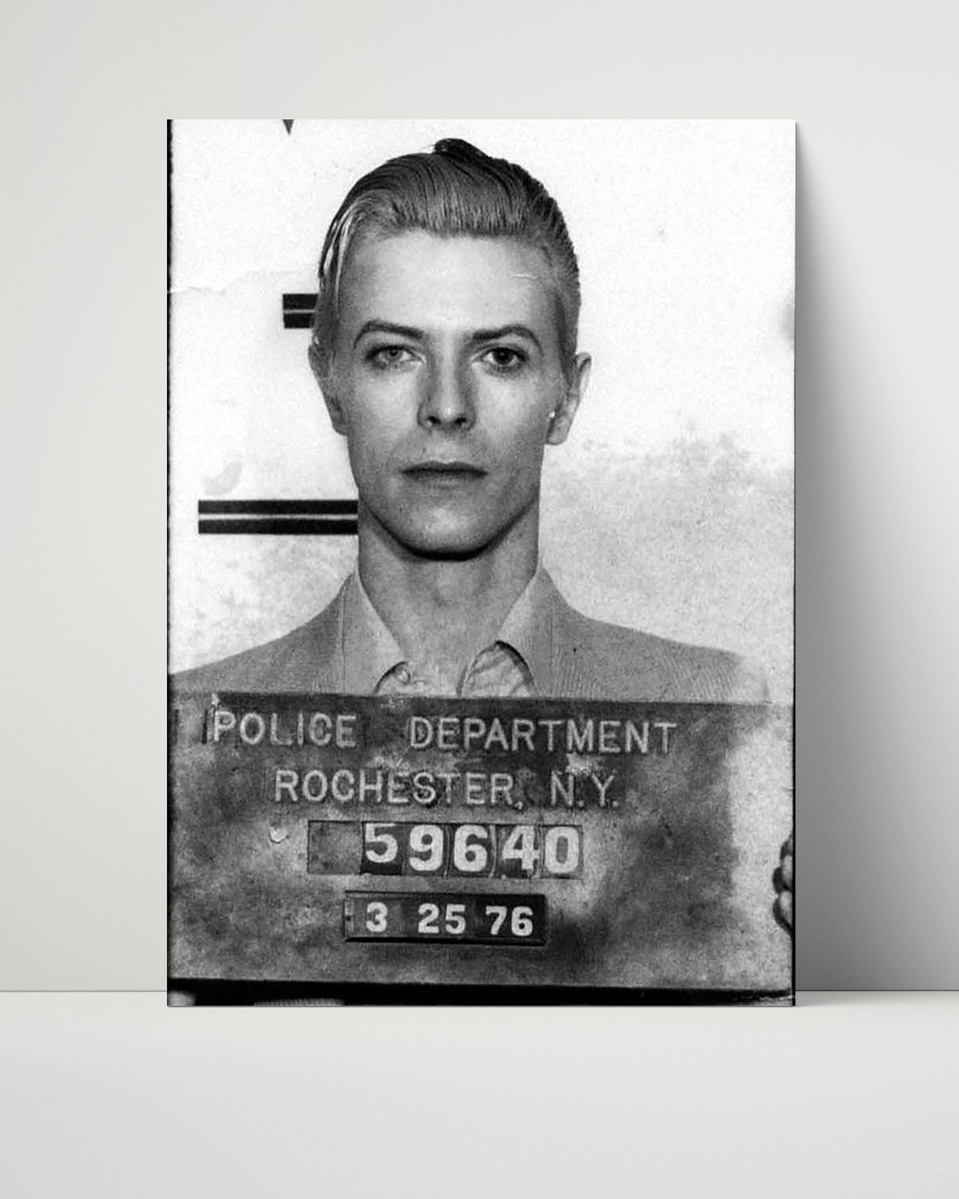 Celebrity Mug Shot Unframed- David Bowie - Thin White Duke Busted