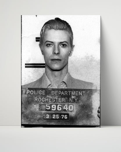 Celebrity Mug Shot Unframed- David Bowie - Thin White Duke Busted