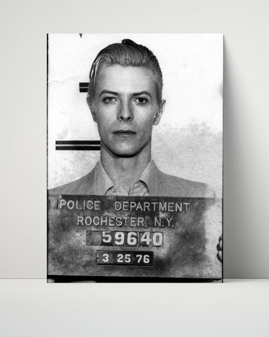 Celebrity Mug Shot Unframed- David Bowie - Thin White Duke Busted