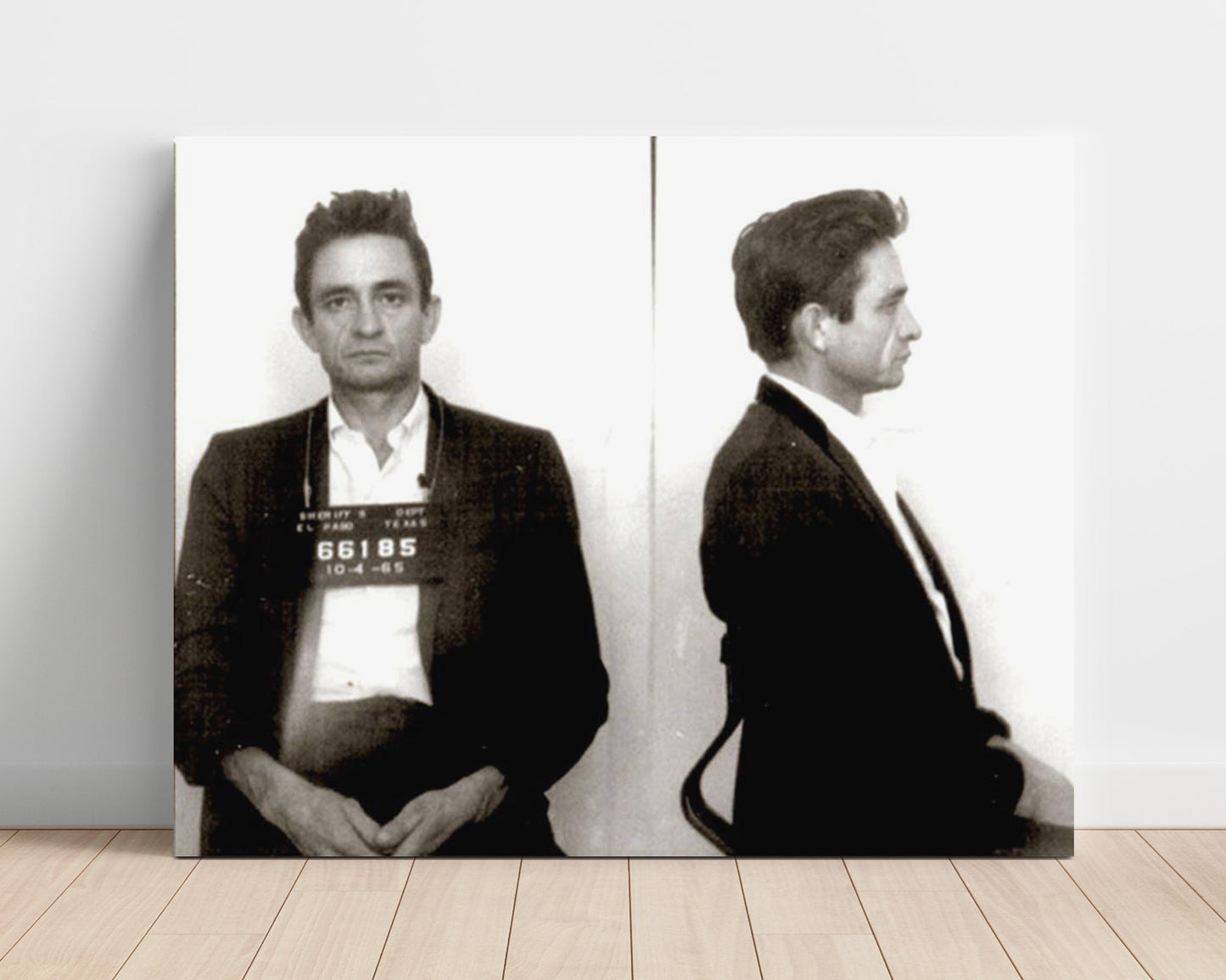 Celebrity Mug Shot Unframed- Johnny Cash - Man in Black and White