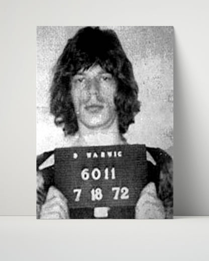 Celebrity Mug Shot Unframed- Mick Jagger - Rock n Roll Rebellion