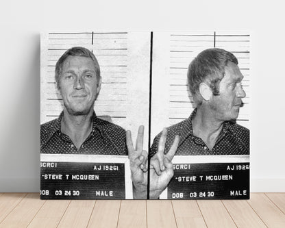 Celebrity Mug Shot Unframed- Steve McQueen - Cooler King in Custody