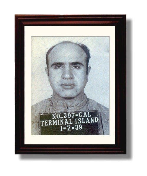 Al Capone Chicago Crime Boss Booking Mug Shot Print 8x10 Beveled Frame mug shot wall art print