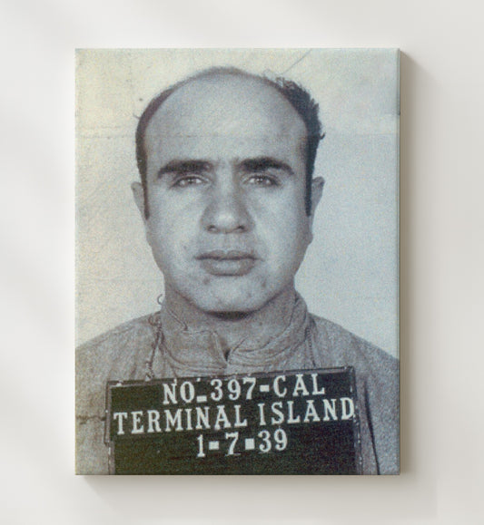 Al Capone - Chicago Crime Boss Booking mug shot wall art 8x10 Beveled Frame