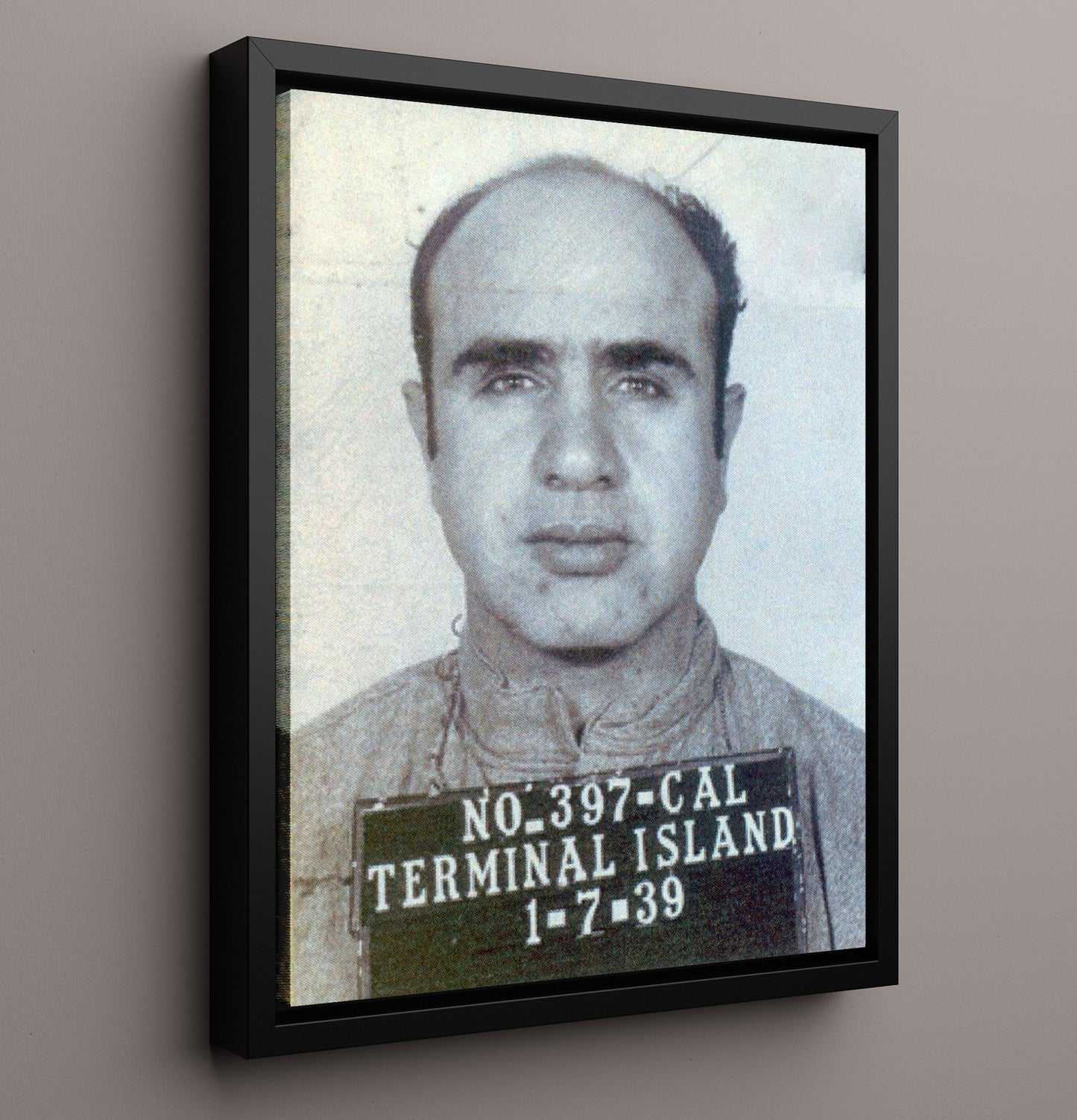 Al Capone Chicago Crime Boss Booking Mug Shot Print 16x20 Framed Canvas mug shot wall art print