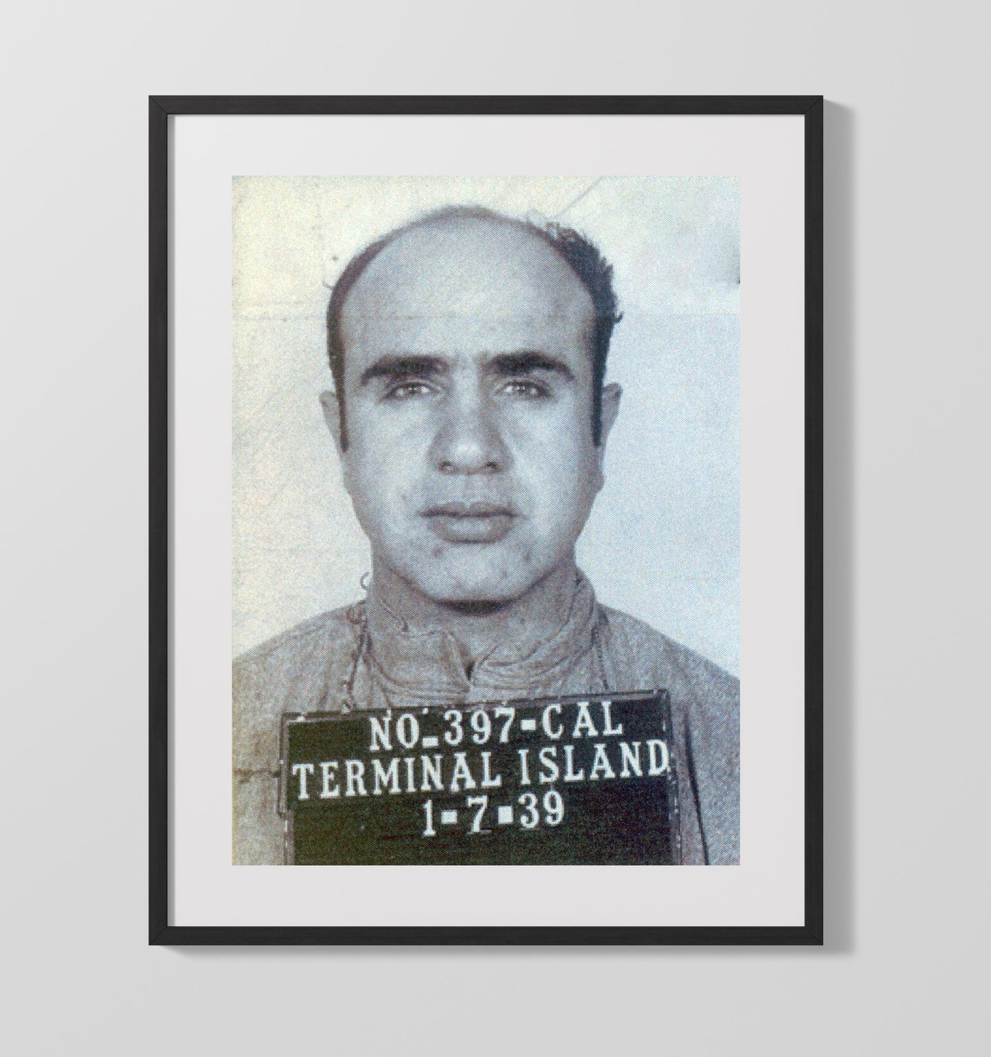 Al Capone Chicago Crime Boss Booking Mug Shot Print 16x20 Gallery Frame mug shot wall art print
