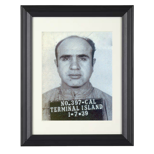 Al Capone - Chicago Crime Boss Booking - Framed Print - 8x10 Beveled Frame