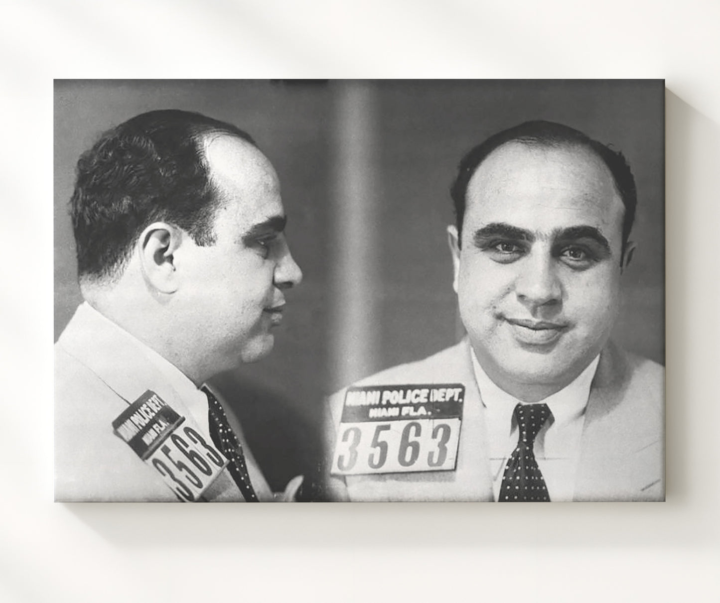 Al Capone Miami Police Department 1930 Landscape.jpg Mug Shot Print 20x24 Canvas mug shot wall art print