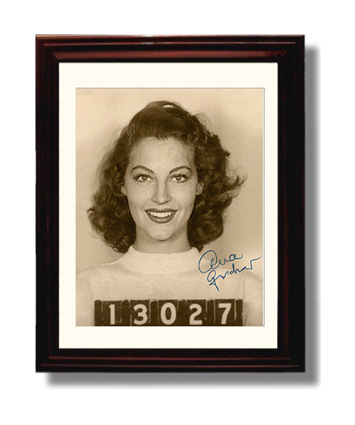 Ava Gardner Hollywood Mugshot Mug Shot Print 8x10 Beveled Frame mug shot wall art print