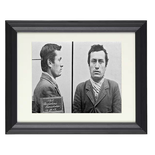 Benito Mussolini - Italian Police Arrest 1903 - Framed Print - 8x10 Beveled Frame